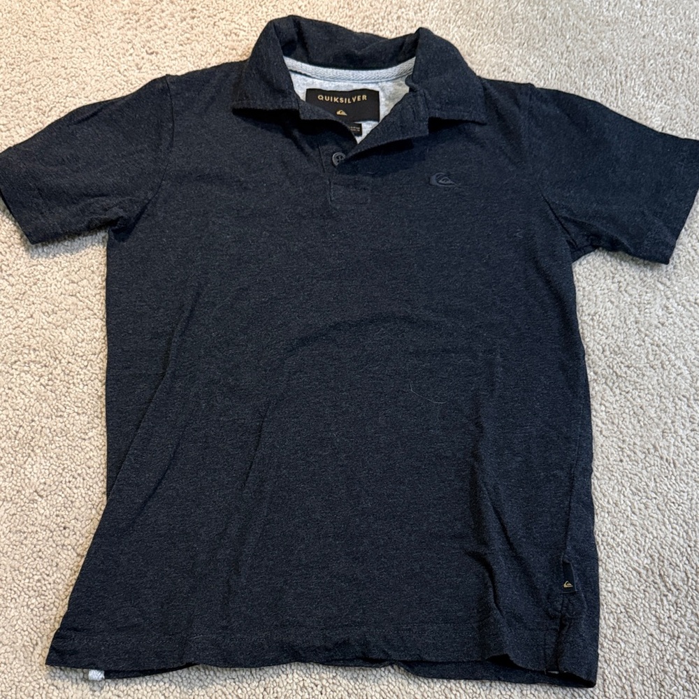 Quiksilver Boys size S  Dark Gray Polo cotton Polo  Shirt